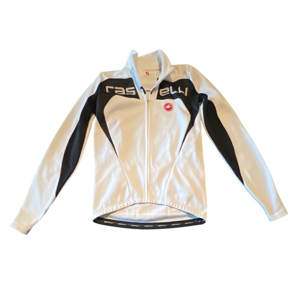 Castelli Cycling Contatto Long Sleeve White‎ Black Mens Size S